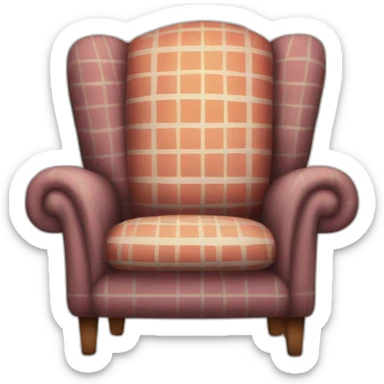 Cosy chair with a plaid on it sticker