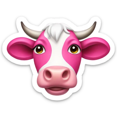 Pink cow sticker