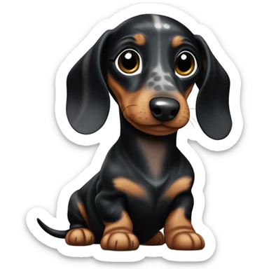 Black dapple dachshund puppy sticker
