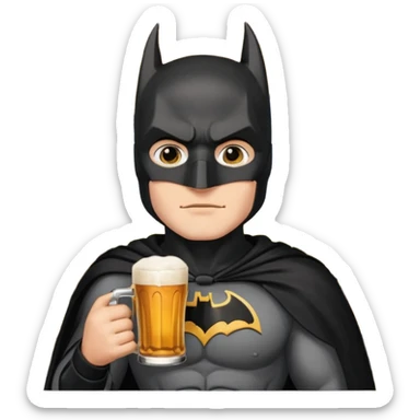 Batman au bistrot bois une bière  sticker