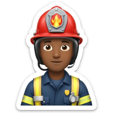 black fireman sticker