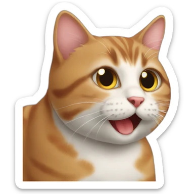 Cat kissing and blow heart sticker