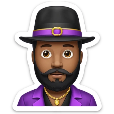 A black pimp with a full beard sticker