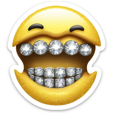 Smiley face with diamond grill sticker
