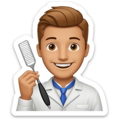 barber with comb




 sticker
