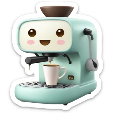 Cute coffee machine mini sticker