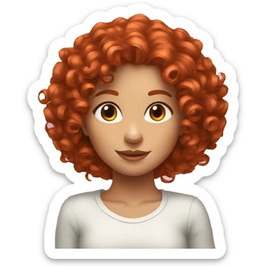 I need to generate a girl with red curly hair, her hair should have big curls sticker