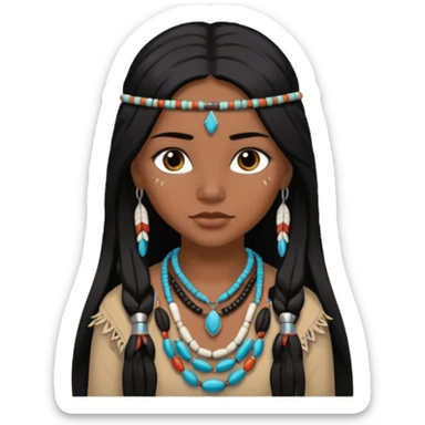 native american girl sticker
