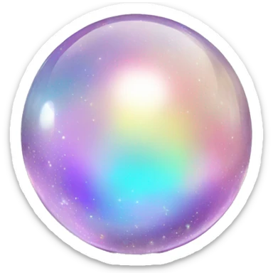 Sparkly glossy Pastel iridescent glass crystal glass marble orb ball sticker