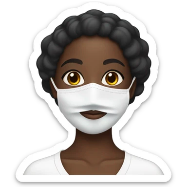 Black girl with skin care mask  sticker