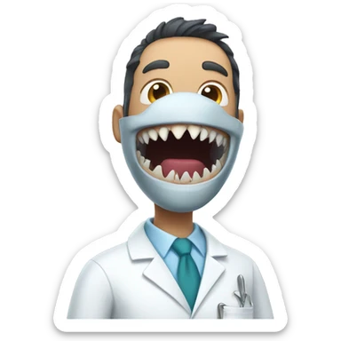 Shark dentist sticker