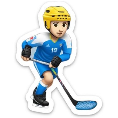 Un joueur d'unihockey sticker