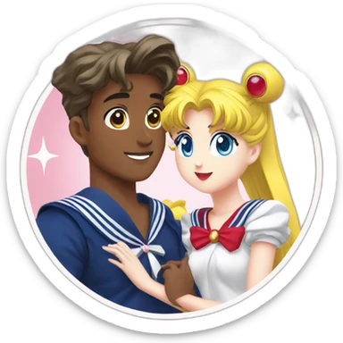 Sailor moon with sailor on the moon sticker