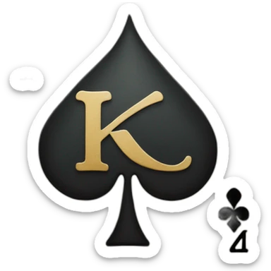 Ace of spades with letter k inside sticker