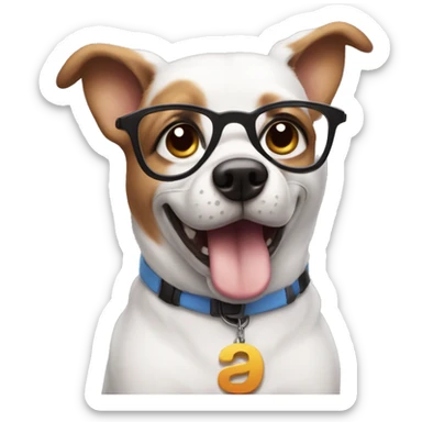 nerd dog with one finger up saying "actually" sticker