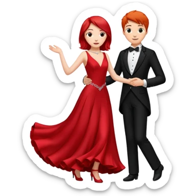 Ballroom dancing with girlred and boyblack  g sticker