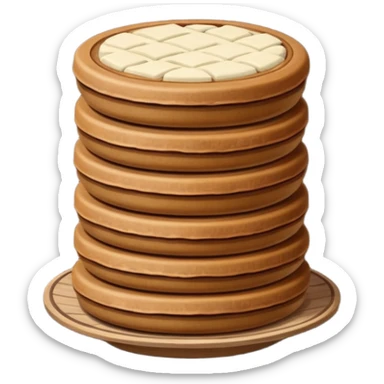 stack of small pu-erh tea cakes, clean and iconic sticker