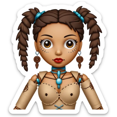 Hyper realistic Beautiful brunette voodoo doll sticker