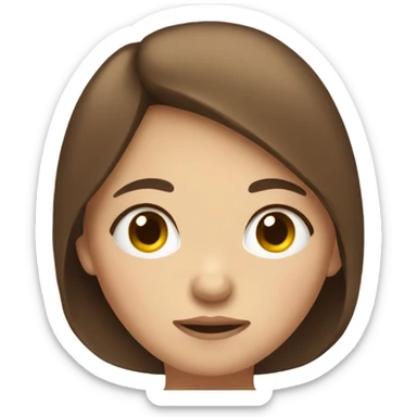 girl with brown hair, slightly chubby yet not fat, sleepy, lightskinn sticker