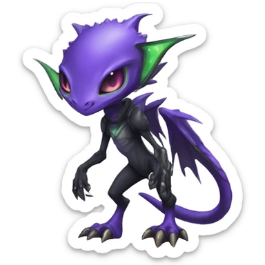 cute cool edgy eldritch alien punk Digimon-Fakemon-animal full body sticker