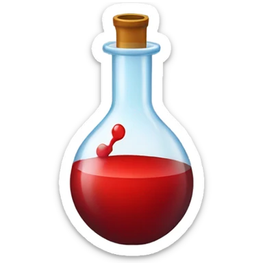 A chemical flask with blood inside sticker