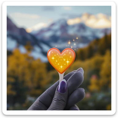 food heart emoji with sparkles sticker