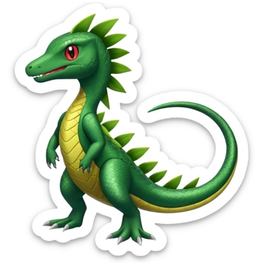 Salandit-Sceptile-Snivy-hybrid-fusion (full body) sticker