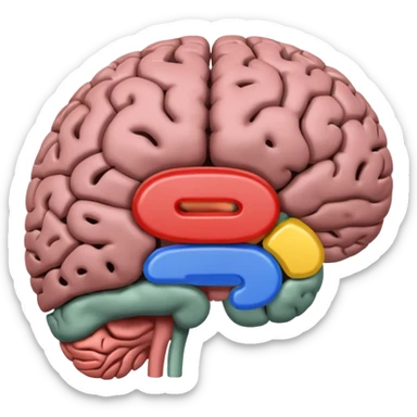 brain with Google color palette, no text sticker