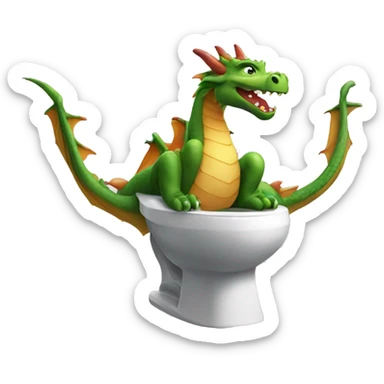 A dragon sitting on a toilet sticker