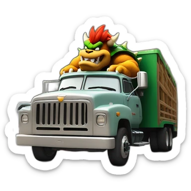 Bowser qui aspire une ville américaine cliché dans un camion sticker
