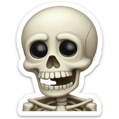 crying skeleton  sticker