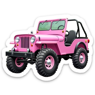 Jetson’s Full size jungle tour 1942 Willy’s pink jeep crawler with installed winch on bumper  sticker