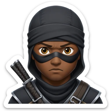 african-american ninja mercenary with eye-patch sticker