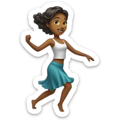 Young dancing lady sticker