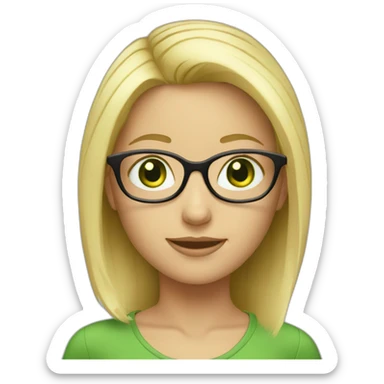 blond-girl-with-glasses-and-green-eyes-and-short-hair sticker