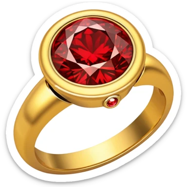 red ring marry red diamond metal prata sticker