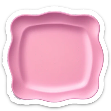 pink plate with wavy edges sticker