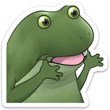 tongue out with hands to the side sticker