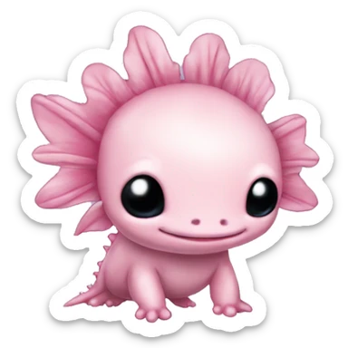 aesthetic pink cute axolotl stitch chibi high detailed sticker