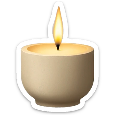 candle in beige concrete ridged vessel sticker