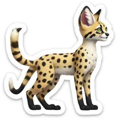 Anthro Epic Edgy Colorful Serval-Vernid-Trico full body sticker