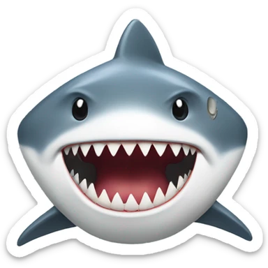 Shark with toothpick in mouth sticker