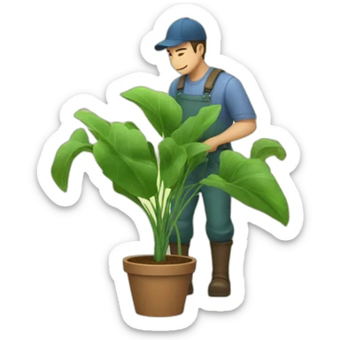 jayce watering plantes sticker