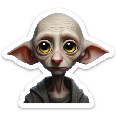 Cyberpunk dobby in Polestar style, oil paint, mysterious eyes, intricate lips, masterpiece portrait, beautiful, desirable, logical sticker