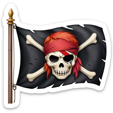 One Piece Red Hair Pirates flag with three scars sticker
