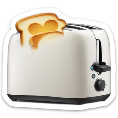 a toast on a toaster with a toaster on the toast sticker