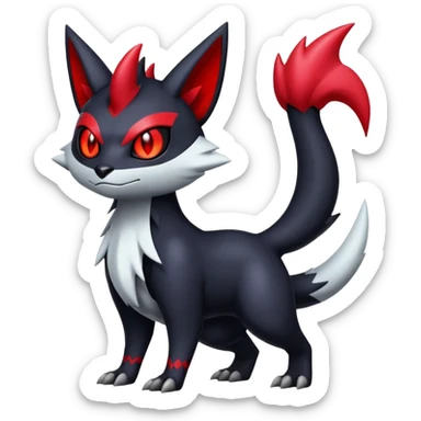Shiny Dark Exotic Weavile-Darkrai-Torracat-Zangoose-Hybrid-Creature sticker