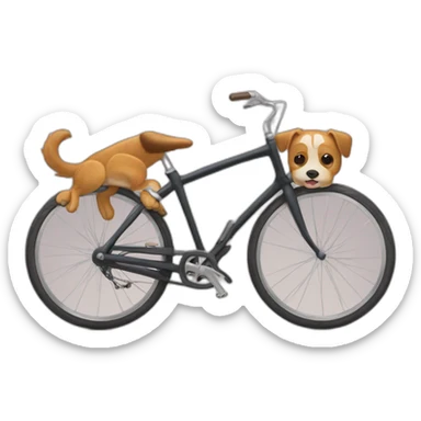 chien qui fait du vélo sticker