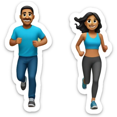 hispanic couple running sticker