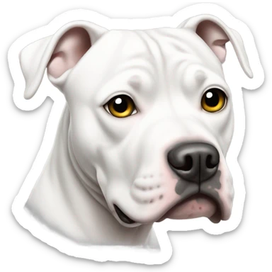 White pitbull with gray patch on eye  sticker